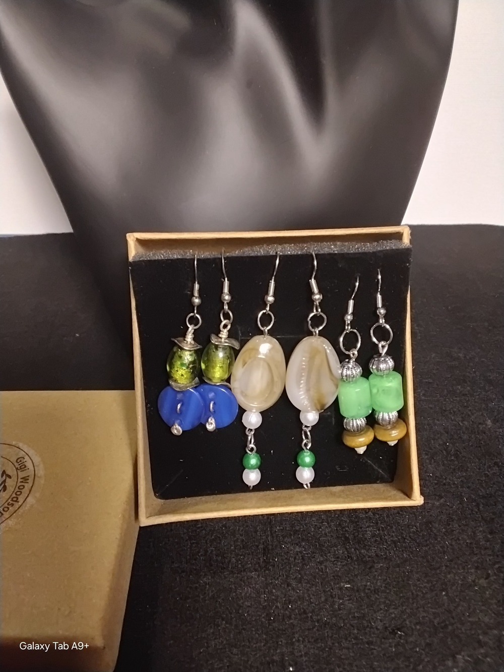 Handmade Multi-Color Beaded Dangle Earring Set